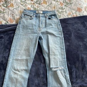 Reformation Light Blue Straight Leg Jeans